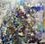 The Abstract - 190154 painting features a vibrant mosaic of geometric shapes with dominant blues, reds, greens, and whites. Its dynamic and layered composition imparts depth and movement.