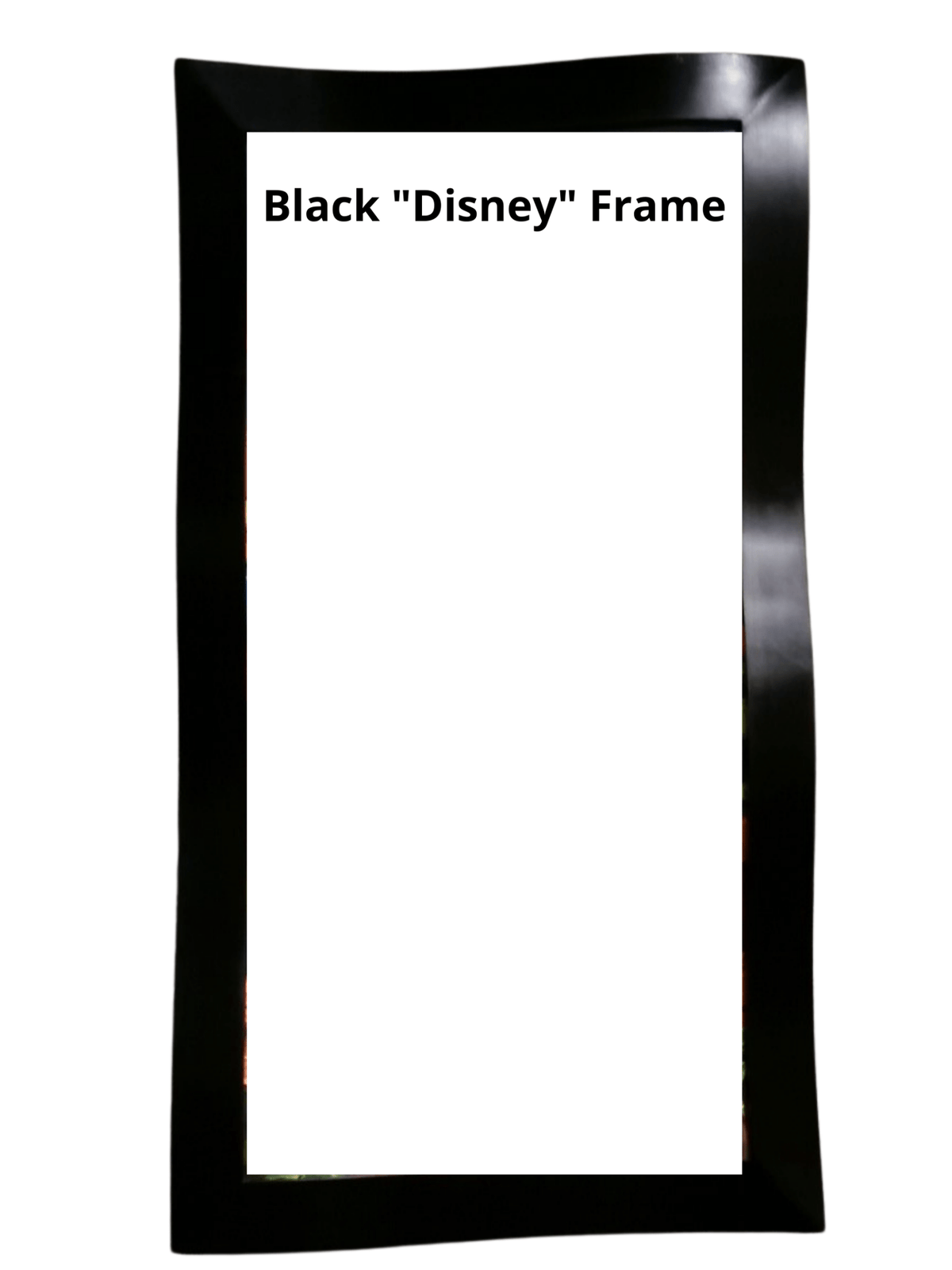 A black rectangular frame with a wavy design, similar to those in Disney properties. The center is blank with Beach Jam at the top, evoking a whimsical Mickey and Minnie adventure in a tropical paradise.