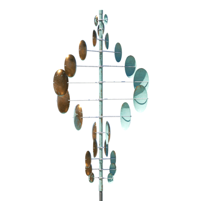 Animated gif of the Double Helix Vertical sculpture by Lyman Whitaker.