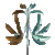 Animated gif of the spinning metal sculpture Fleur de Lis by Lyman Whitaker.