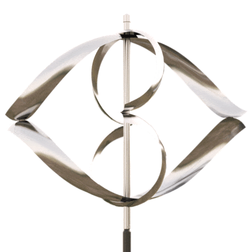 Animated gif of the stainless steel version of the Heart spinning metal sculpture by Lyman Whitaker.