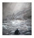 A person sits on a ledge, overlooking a tumultuous cloudscape reminiscent of Mackenzie Thorpes emotive style. The grayscale scene with dramatic storm clouds and light breaking through evokes hope and wonder in an intense setting like the Hope giclée on paper masterpiece.