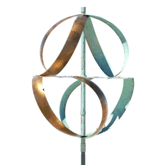 Animated gif of the Meridian metal sculpture by Lyman Whitaker.