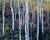 A serene forest scene titled Mountain Tapestry by Jon Paul Photography showcases tall white birch trees amid a vibrant mix of autumn leaves in yellows, reds, and greens. A lone spruce tree stands gracefully in the foreground, capturing natures artwork.