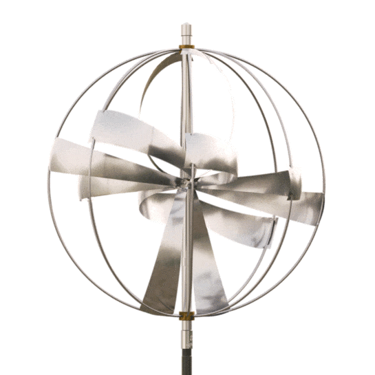 Stainless steel outdoor sculpture by Lyman Whitaker called Nebula.