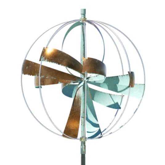 Animated gif of the spherical metal sculpture called Nebula by Lyman Whitaker, for sale at Marcus Ashley Gallery.