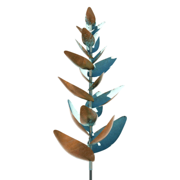 Animated gif of a ginger plant metal sculpture by Lyman Whitaker.