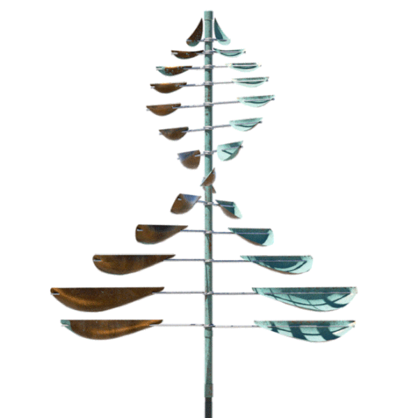 Animated gif of the spinning Sail metal sculpture by Lyman Whitaker, for sale at Marcus Ashley Gallery.