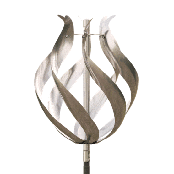 Animated gif of the stainless steel version of the Tulip sculpture by artist Lyman Whitaker, for sale at Marcus Ashley Gallery.