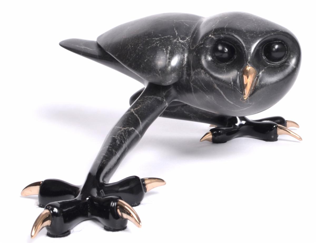 Frogman Owl Sculpture, Black
