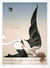 The limited edition stone lithograph Almost Fallen Angels I evokes the surreal style of Michael Parkes, depicting a winged figure reclining amidst abstract shapes. Dark wings and long red hair contrast against a light backdrop shifting from blue to white.