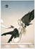 A surreal illustration, inspired by Michael Parkes Almost Fallen Angels II, shows a seated figure with dark wings, long blonde hair, and thigh-high black stockings. The scene includes a white bird reaching a beak to the figures finger against a gradient sky.