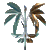 Animated gif of the bronze colored metal sculpture Desert Palm by Lyman Whitaker.