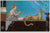 Titled Dusk, this piece depicts a person with flowers in their hair playing double pipes, seated beside a relaxed cheetah on a black marble ledge. A smoking urn sits to the right against a sky-blue geometrically-patterned wall, echoing the style of Michael Parkes lithographs.