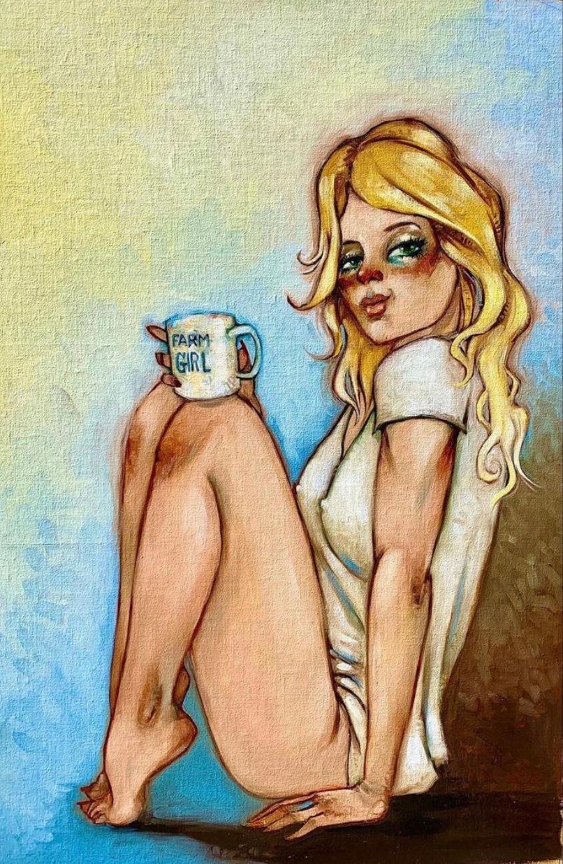 Farm Girl painting