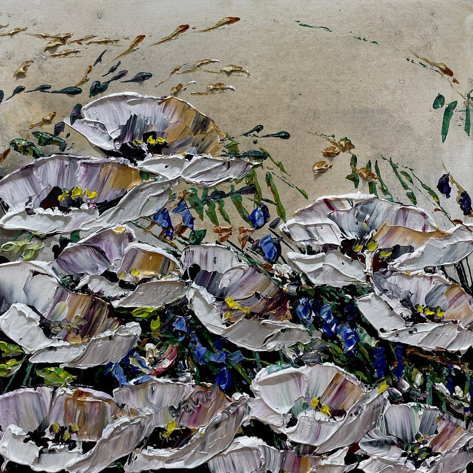 Floral White Poppies - 193366 - Marcus Ashley Gallery - Marcus Ashley Gallery