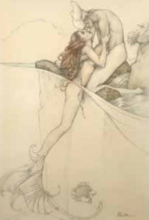 Mermaid in Love - paper - Marcus Ashley Gallery - Marcus Ashley Gallery