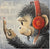 Respectfully with Love: A cartoon monkey in Fabio Napoleonis style wears red headphones and gives the finger with a red heart on the tip. Faded FUCK OFF text behind; below reads: Respectfully with love—a bold, unique art piece.
