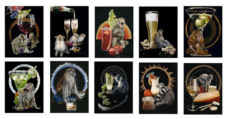 Scratching the Surface Monkey Business – Deluxe Book Set - Sally Maxwell - Marcus Ashley Gallery - Marcus Ashley Gallery